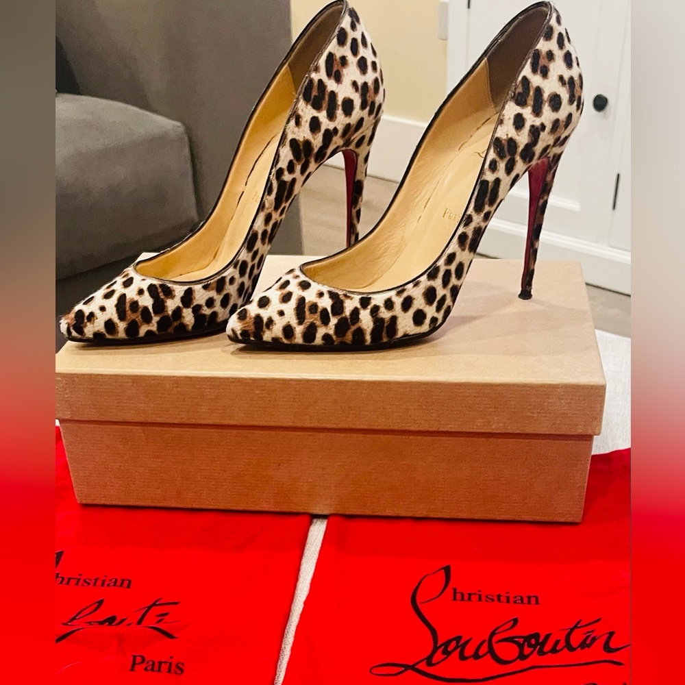 Christian Louboutin Animal Print Pumps with Red Soles